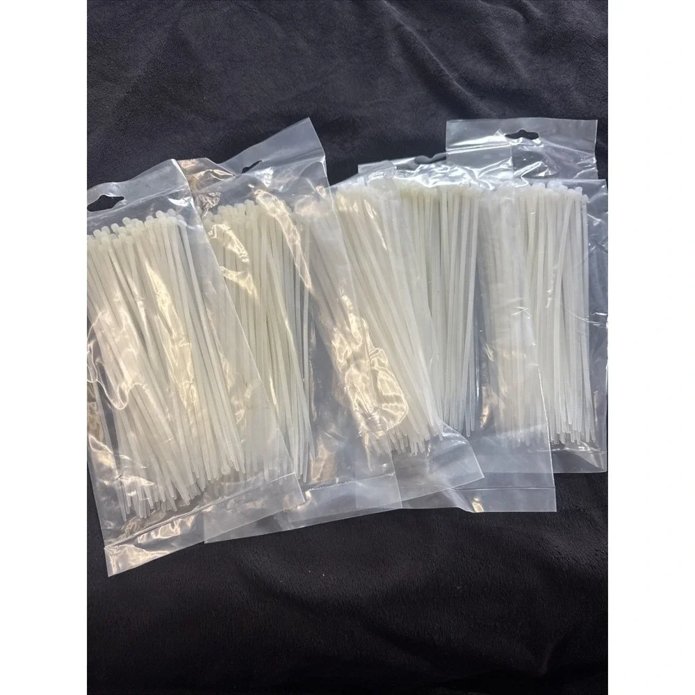 5 Packages Approximately 375 Pieces Clear Zip Ties